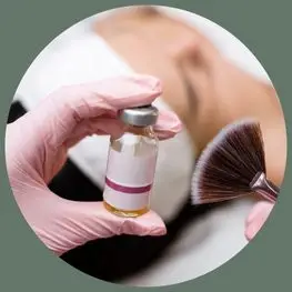 Professional chemical peel being applied during a skin resurfacing treatment